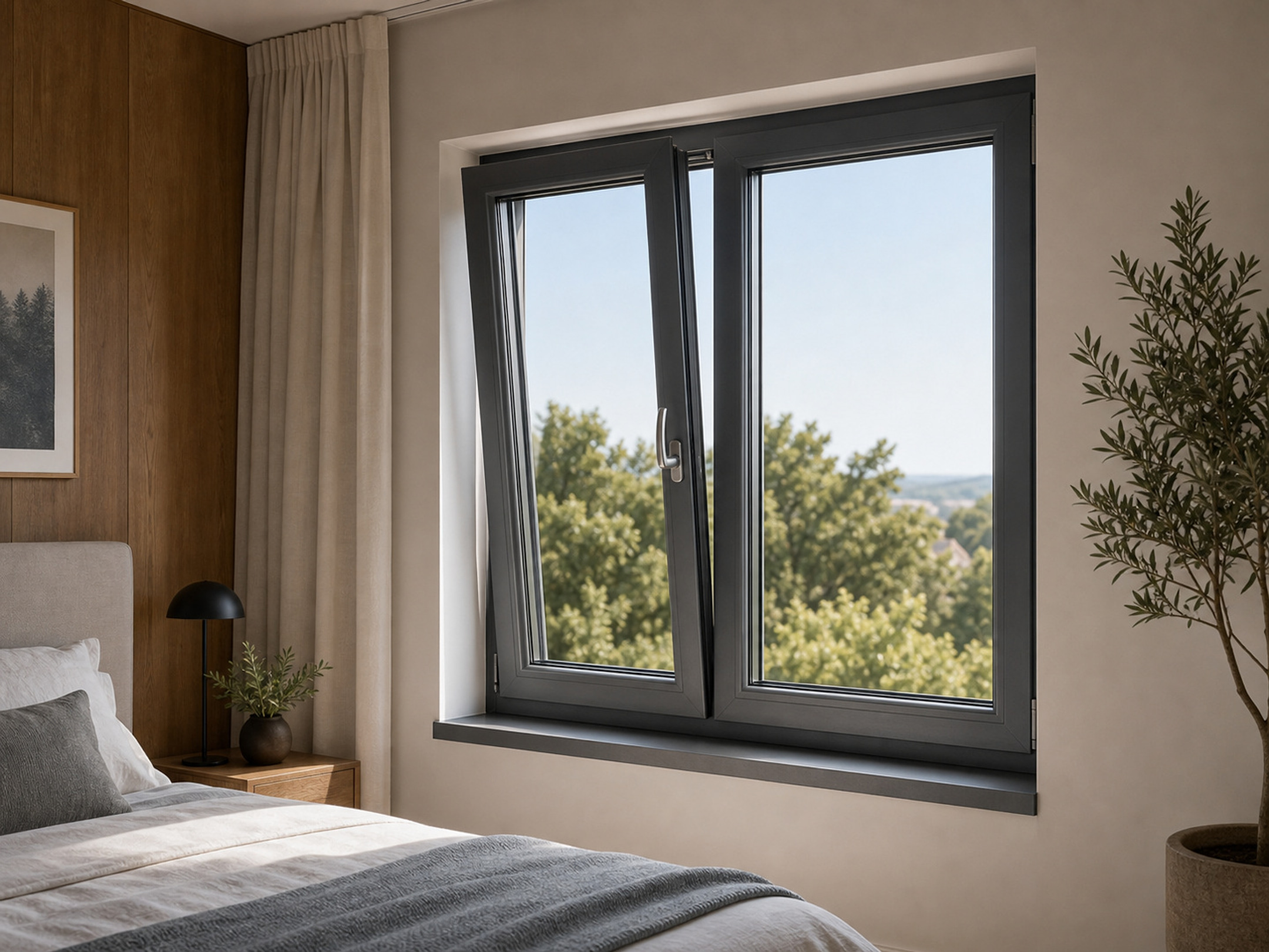 Finestra d'alumini gris